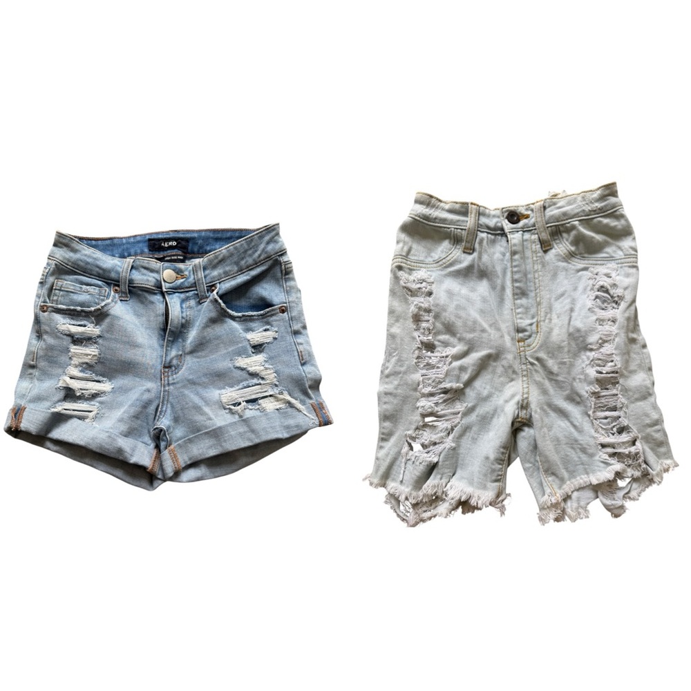 2 Pairs Denim Jean Shorts Aero and Aphrodite sz 4/Small